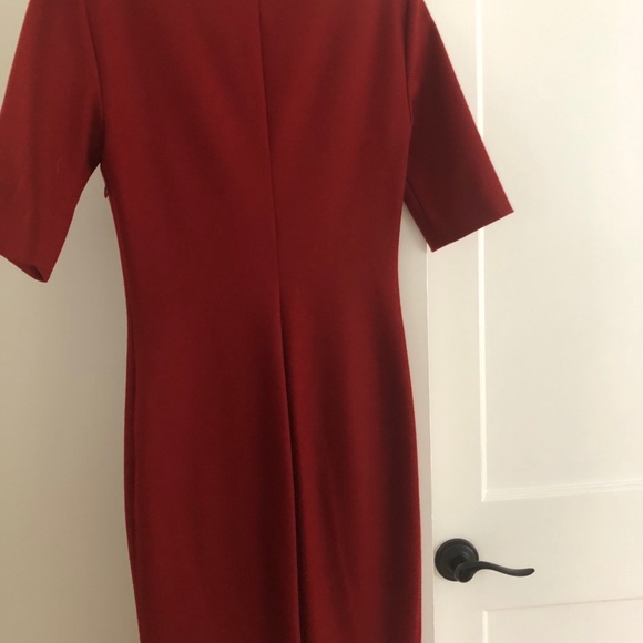 DVF wool blend red sheath dress in burnt red color - Picture 4 of 5